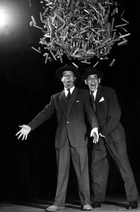 Framed Print : Jimmy Jewel and Ben Warriss seen here on the stage of the London Palladium about to have Framed Print : Jimmy Jewel and Ben Warriss seen here on the stage of the London Palladium about to have