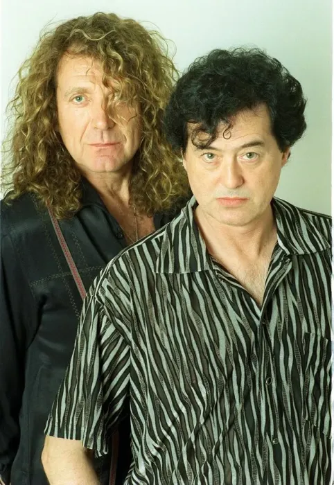 Framed Print : Jimmy Page former lead guitarist and Robert Plant former lead singer of the pop group Led Framed Print : Jimmy Page former lead guitarist and Robert Plant former lead singer of the pop group Led