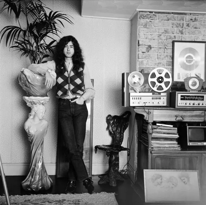 Framed Print : Jimmy Page, lead singer of rock group Led Zepplin, 1st January 1970
