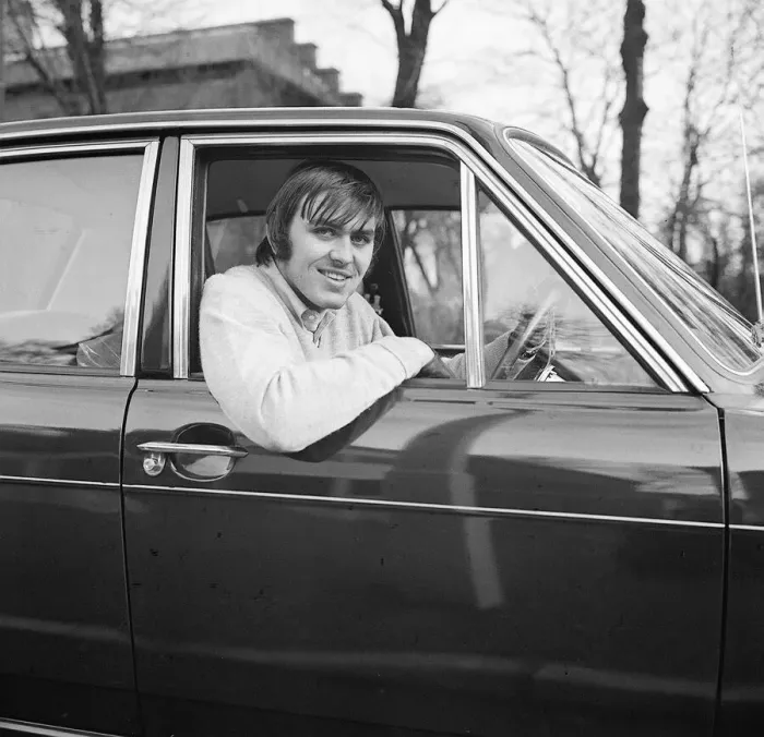 Framed Print : Jimmy Rimmer of Manchester United sitting in his car Framed Print : Jimmy Rimmer of Manchester United sitting in his car