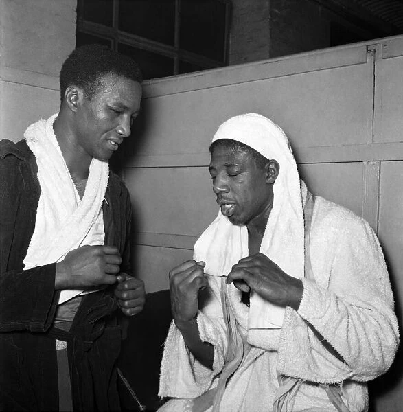 Jimmy slade (right) Seen here at solomons gym. March 1953 D1275
