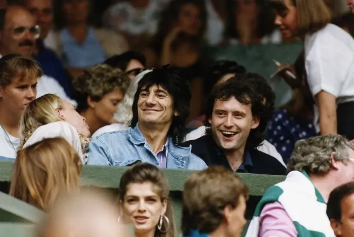 Framed Print : Jimmy White snooker player pictured at Wimbledon Tennis Tournament with his mate Ronnie