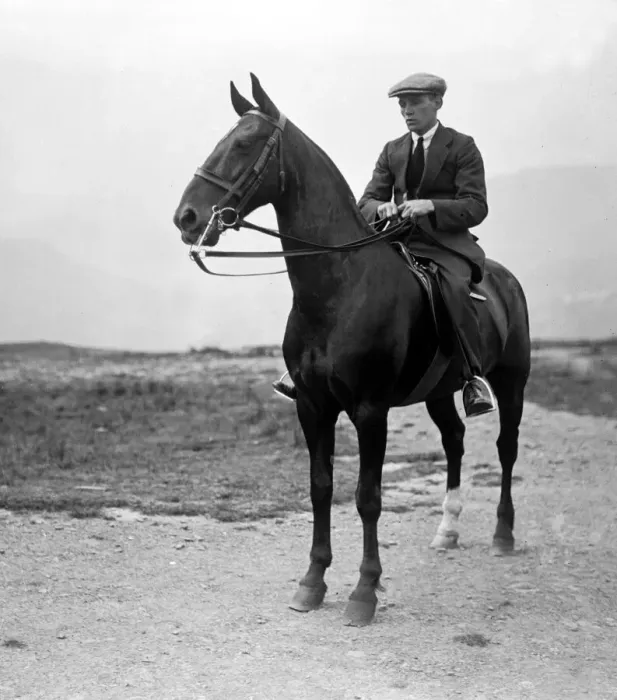 Framed Print : Jimmy Wilde takes a break from training for his fight with Pal Moore with a ride on a Framed Print : Jimmy Wilde takes a break from training for his fight with Pal Moore with a ride on a