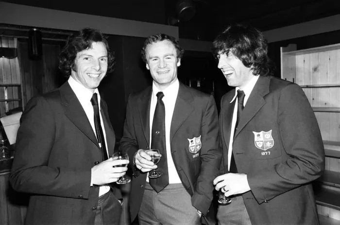 Framed Print : JJ Williams Mike Gibson and Ian McGreechan at the International Sports Writers Club in