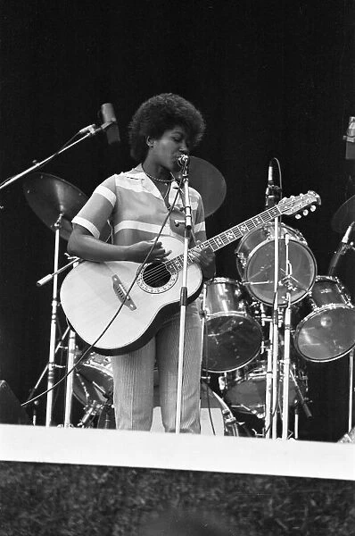 Joan Armatrading seen here performing on stage at The Picnic concert at Blackbushe