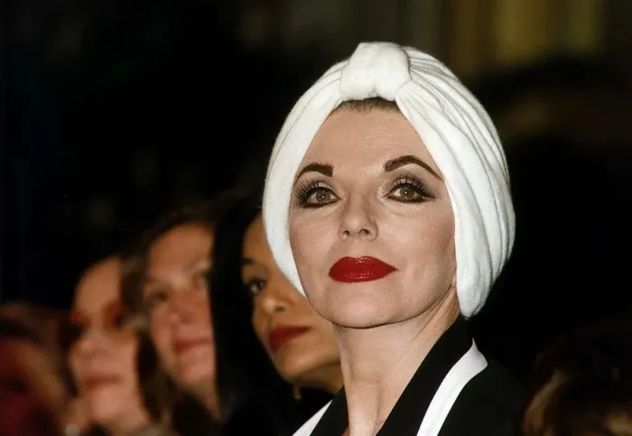 Framed Print : Joan Collins Actress at the norman hartnell fashion show in london Framed Print : Joan Collins Actress at the norman hartnell fashion show in london
