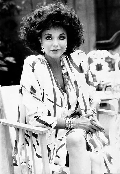 Joan Collins actress starred in Dynasty. September 1987