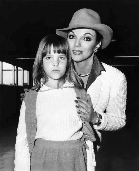 Framed Print : Joan Collins actress starred in Dynasty with her daughter Katy, August 1980