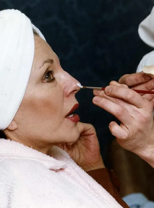 Framed Print : Joan Collins British Actress in the make up room Framed Print : Joan Collins British Actress in the make up room
