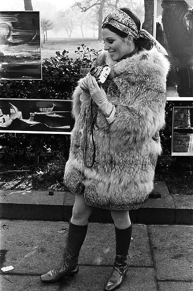 Joan Collins on the set of her new film 'Subterfuge'. 4th February 1968