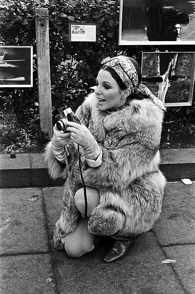 Joan Collins on the set of her new film 'Subterfuge'. 4th February 1968
