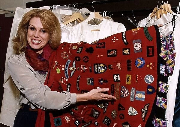 Joanna Lumley with some of the material at the imperial war museum