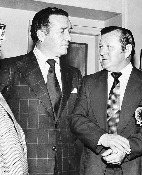Jock Stein football manager Celtic FC and Willie Ormond football manager Scotland talking
