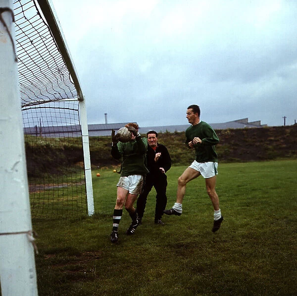 Jock Stein manager and Steve Chalmers footballer Celtic FC during training with
