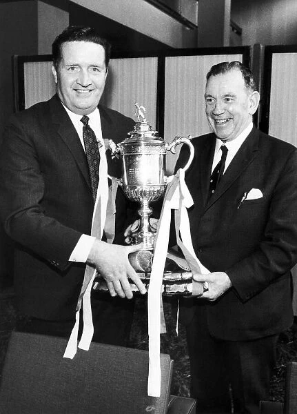 Jock Stein proudly shows off the Scottish Cup with Jimmy McGory. 27th April 1969