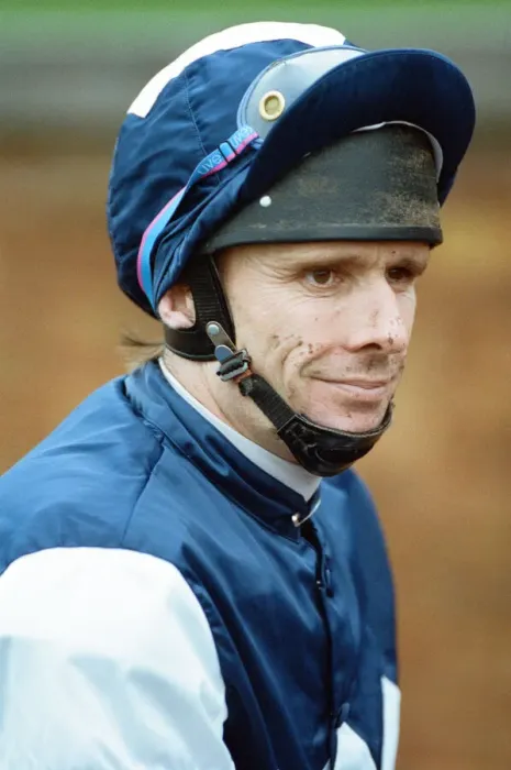 Framed Print : Jockey Peter Scudamore announces his retirement at Ascot. 7th April 1993 Framed Print : Jockey Peter Scudamore announces his retirement at Ascot. 7th April 1993