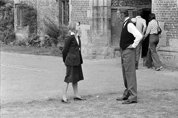 Jodie Foster and David Niven on the set of 'Candleshoe'