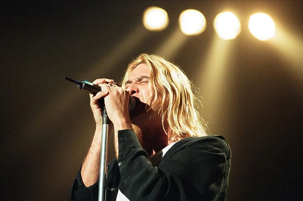Joe Elliott of Def Leppard performing live at the NEC Birmingham. 16th November 1996