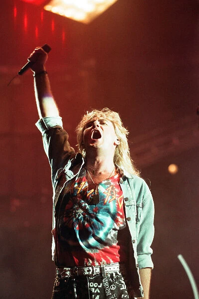 Joe Elliott of Def Leppard performing live at the NEC Birmingham. 29th June 1992