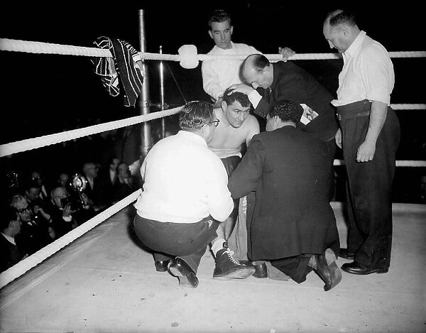 Joe Erskine Boxer sits in his corner after being knocked out in the first round