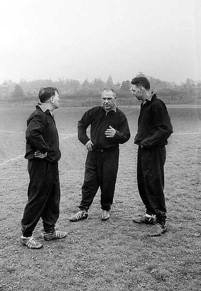 Joe Fagan (R) listens to the wisdom of Bill Shankly with Bob Paisley. May 1965