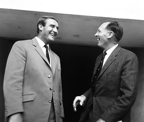 Joe Mercer manager of Manchester City shares a joke with his new assistant manager