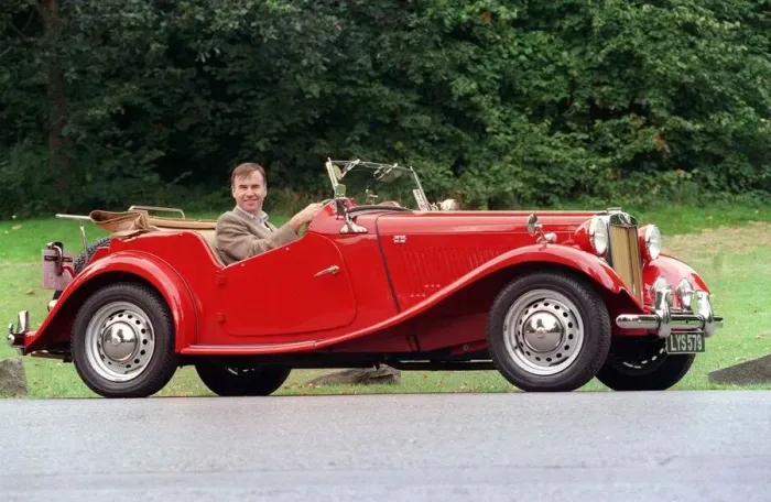 Framed Print : JOE ODONNELL WITH HIS VINTAGE MG7 December 1998 Red paintwork