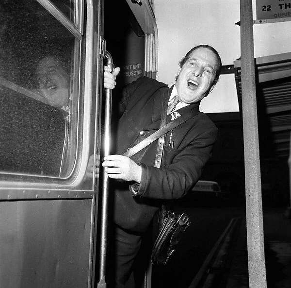 Joe Rimmer a singing Bus Conductor - February 1973 sings whilst on his round