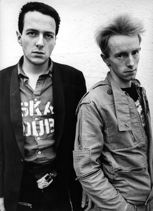 Framed Print : Joe Strummer (left) and Nicholas Headon members of the puck rock band The Clash after Framed Print : Joe Strummer (left) and Nicholas Headon members of the puck rock band The Clash after
