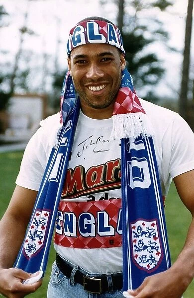 John Barnes in England scarf before the World Cup qualifying match against Turkey in