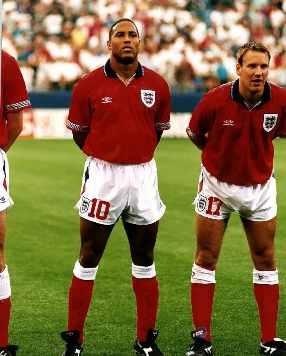 Framed Print : John Barnes and Paul Merson of England during their tour of the USA July 1993