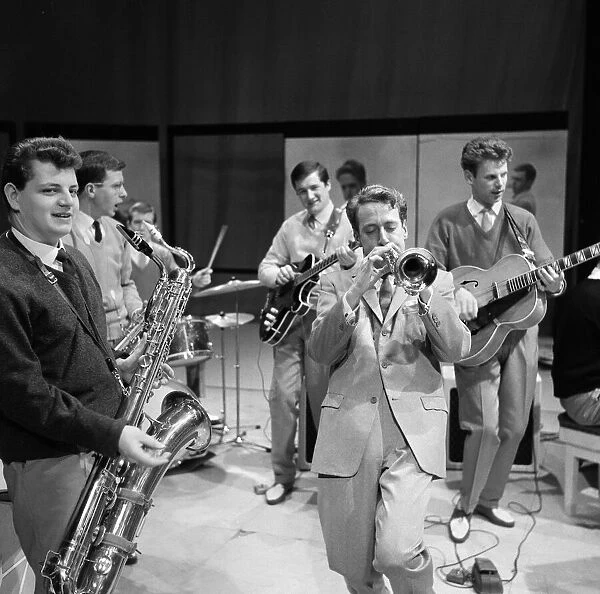 The John Barry Seven band in rehearsals. 3rd April 1959