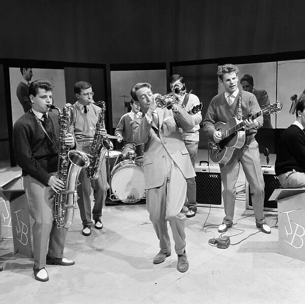 The John Barry Seven band in rehearsals. 3rd April 1959