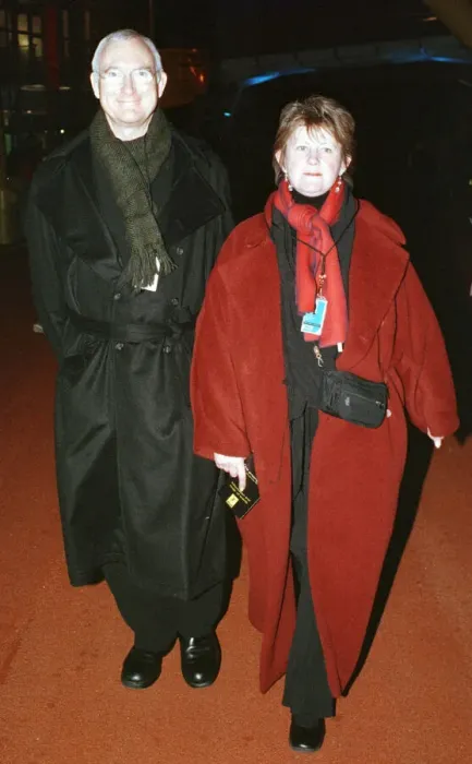 Framed Print : John Birt and wife Jane Birt arrive for New Years Eve celebrations at the Millennium Dome
