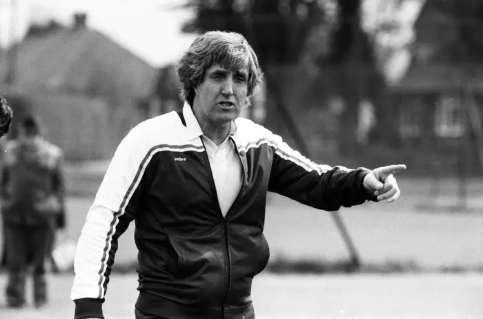 Framed Print : John Bond, Manchester City Football Manager, conducts training session, May 1981