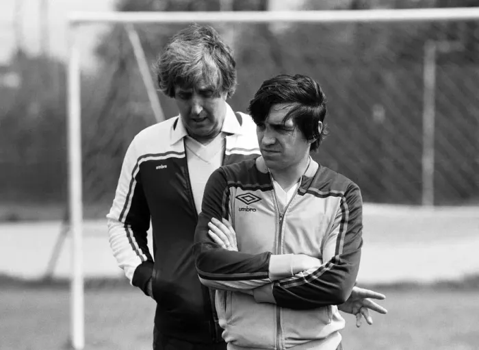 Framed Print : John Bond, Manchester City Football Manager, conducts training session, May 1981