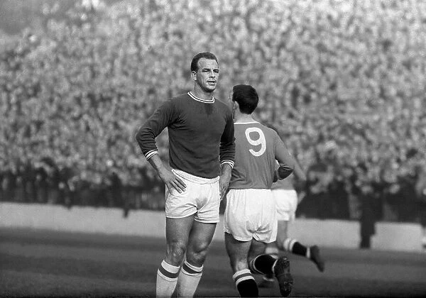 John Charles of Cardiff City looking pensive after Eddie Firmani scored for Charlton