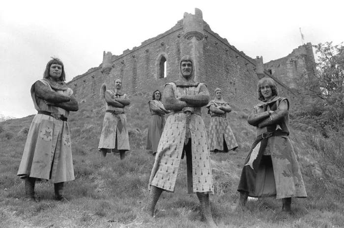 Framed Print : John Cleese as Sir Lancelot and the footballing knights Medieval Monty Python based Framed Print : John Cleese as Sir Lancelot and the footballing knights Medieval Monty Python based