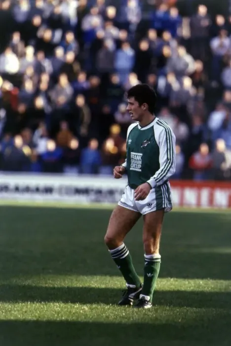 Framed Print : John Collins Hibernian football player October 1989