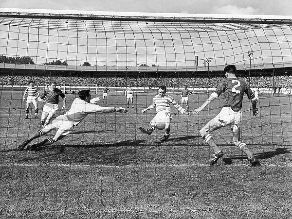 John Divers scores a goal Celtic v Clyde at Shawfield Sept 15th 1962 Final