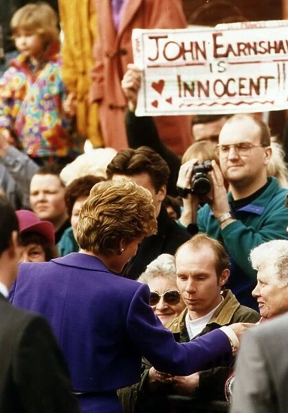 John Earnshaw meeting Princess Diana on her visit to Barnsley 22nd February 1993