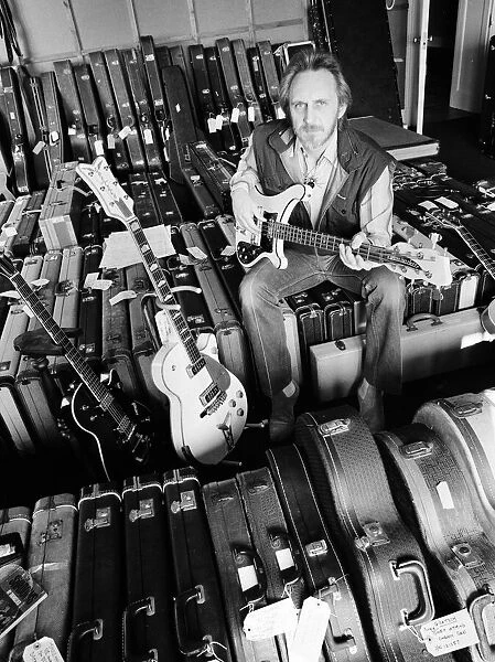 John Entwistle, bass guitarist of The Who rock group, pictured at his home