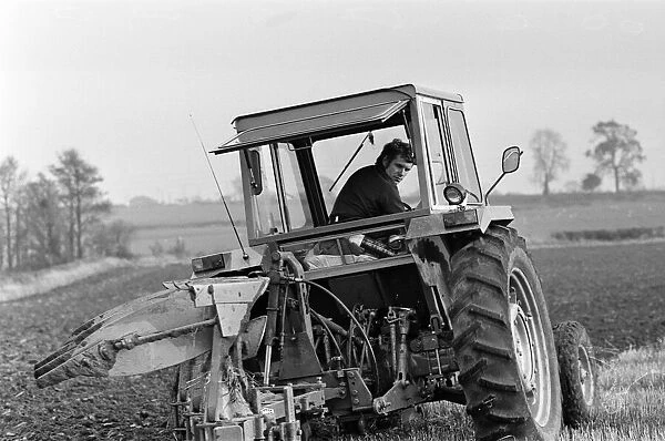 John Frisby celebrates completing his ploughing record at Odd House Farm, Leicestershire