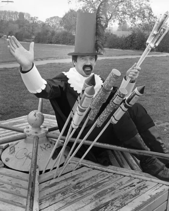 Framed Print : John Helm as Guy Fawkes seen here promoting the Guisborough annual firework display Framed Print : John Helm as Guy Fawkes seen here promoting the Guisborough annual firework display