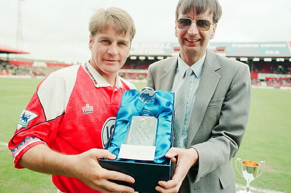John Hendrie, Middlesbrough Football Player 1990-1996, receves the ICI Player of the Year