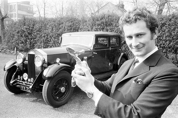 John Howard Davies, BBC Television Producer, pictured with his 1932 Rolls Royce