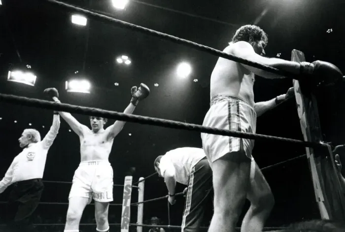 Framed Print : John L Gardner, Boxer, wins the European heavywieght title against Belgium Framed Print : John L Gardner, Boxer, wins the European heavywieght title against Belgium