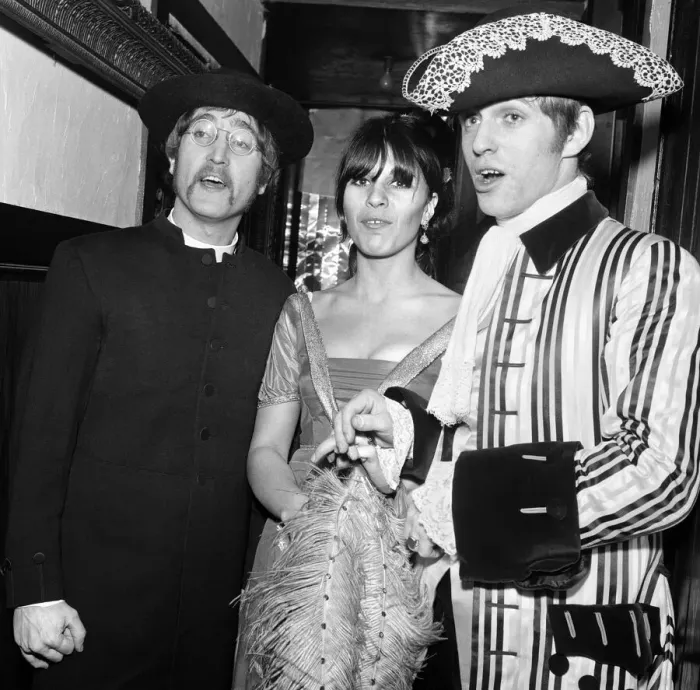 Framed Print : John Lennon and Georgie Fame at the fancy dress 21st birthday party thrown for Fame