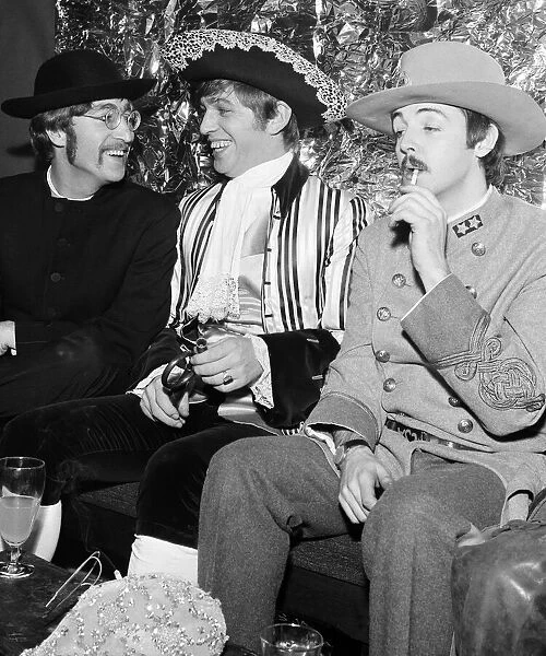 John Lennon, Georgie Fame and Paul McCartney at the fancy dress 21st birthday party