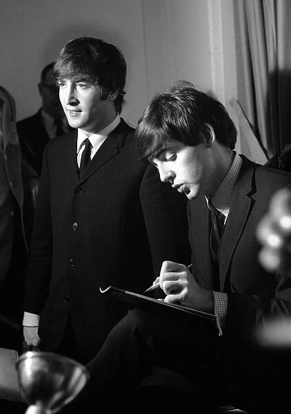 John Lennon and Paul McCartney in New York during The Beatles first tour of the United